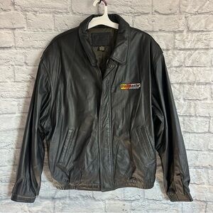 PREOWNED PORT AUTHORITY MENS LEATHER JACKET BLACK SIZE XL